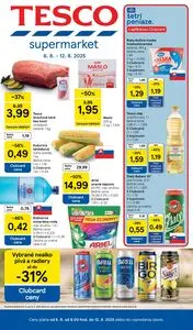 Propagačné noviny TESCO, platné od 2025-08-06 do 2025-08-12.