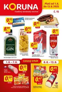 Propagačné noviny KORUNA, platné od 2025-08-01 do 2025-08-13.