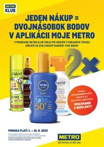 Propagačné noviny METRO, platné od 2025-08-01 do 2025-08-16.