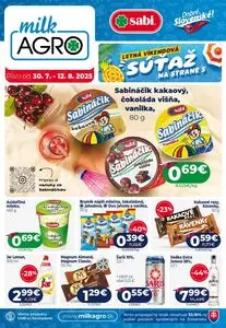 Propagačné noviny milk AGRO, platné od 2025-07-30 do 2025-08-12.