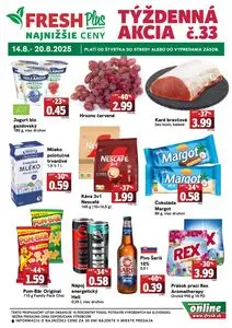 Propagačné noviny FRESH, platné od 2025-08-14 do 2025-08-20.
