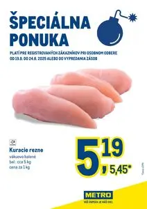 Propagačné noviny METRO, platné od 2025-08-19 do 2025-08-24.