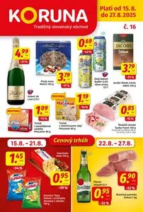 Propagačné noviny KORUNA, platné od 2025-08-15 do 2025-08-27.