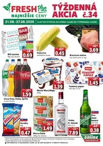 Propagačné noviny FRESH, platné od 2025-08-21 do 2025-08-27.