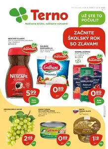 Propagačné noviny Terno, platné od 2025-08-21 do 2025-08-27.