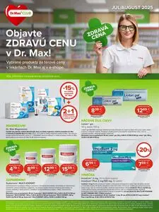 Propagačné noviny Dr. Max, platné od 2025-07-01 do 2025-08-31.