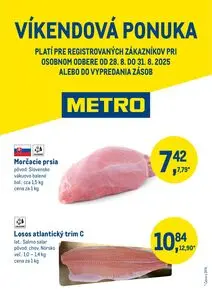 Propagačné noviny METRO, platné od 2025-08-28 do 2025-08-31.