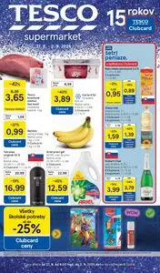 Propagačné noviny TESCO, platné od 2025-08-27 do 2025-09-02.