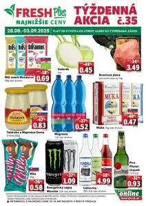 Propagačné noviny FRESH, platné od 2025-08-28 do 2025-09-03.