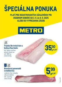 Propagačné noviny METRO, platné od 2025-09-03 do 2025-09-09.