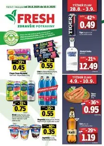 Propagačné noviny FRESH, platné od 2025-08-28 do 2025-09-10.