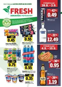 Propagačné noviny FRESH, platné od 2025-08-28 do 2025-09-10.