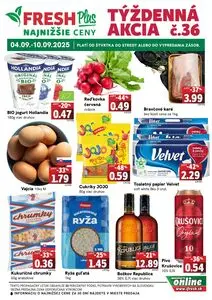 Propagačné noviny FRESH, platné od 2025-09-04 do 2025-09-10.