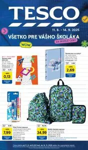 Propagačné noviny TESCO, platné od 2025-08-11 do 2025-09-14.