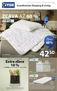 Propagačné noviny JYSK, platné od 2025-08-20 do 2025-09-14.