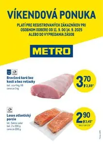 Propagačné noviny METRO, platné od 2025-09-11 do 2025-09-14.