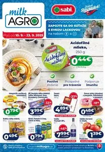 Propagačné noviny milk AGRO, platné od 2025-09-10 do 2025-09-23.