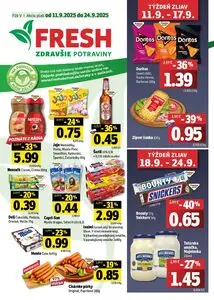 Propagačné noviny FRESH, platné od 2025-09-11 do 2025-09-24.