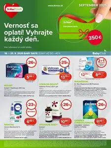 Propagačné noviny Dr. Max, platné od 2025-09-01 do 2025-09-30.