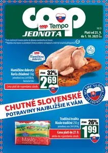 Propagačné noviny COOP, platné od 2025-09-25 do 2025-10-01.