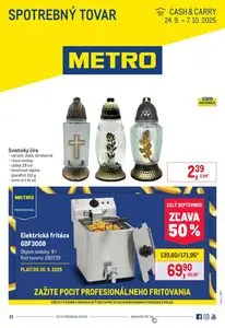 Propagačné noviny METRO, platné od 2025-09-24 do 2025-10-07.