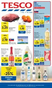 Propagačné noviny TESCO, platné od 2025-10-01 do 2025-10-07.