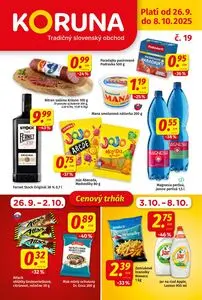 Propagačné noviny KORUNA, platné od 2025-09-26 do 2025-10-08.