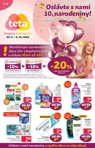 Propagačné noviny teta, platné od 2025-09-29 do 2025-10-08.