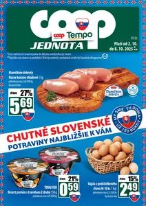 Propagačné noviny COOP, platné od 2025-10-02 do 2025-10-08.