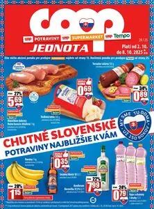 Propagačné noviny COOP, platné od 2025-10-02 do 2025-10-08.