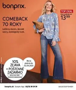 Propagačné noviny bonprix, platné od 2025-09-01 do 2025-10-13.