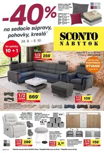 Propagačné noviny SCONTO, platné od 2025-09-24 do 2025-10-14.