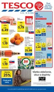 Propagačné noviny TESCO, platné od 2025-10-08 do 2025-10-14.