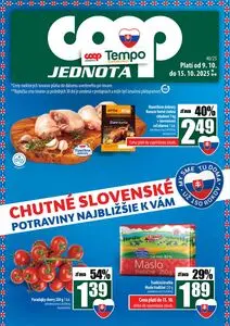 Propagačné noviny COOP, platné od 2025-10-09 do 2025-10-15.