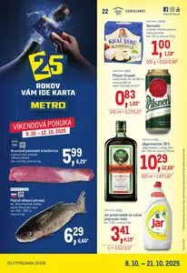 Propagačné noviny METRO, platné od 2025-10-08 do 2025-10-21.