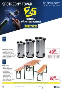 Propagačné noviny METRO, platné od 2025-10-08 do 2025-10-21.