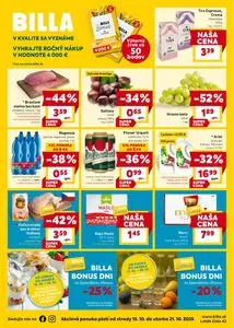 Propagačné noviny BILLA, platné od 2025-10-15 do 2025-10-21.