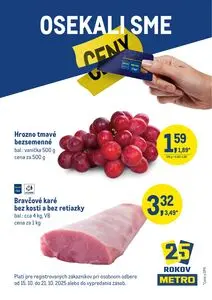 Propagačné noviny METRO, platné od 2025-10-15 do 2025-10-21.