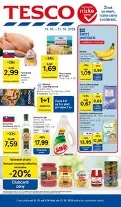 Propagačné noviny TESCO, platné od 2025-10-15 do 2025-10-21.