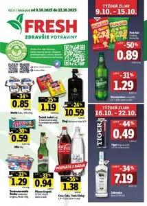 Propagačné noviny FRESH, platné od 2025-10-09 do 2025-10-22.