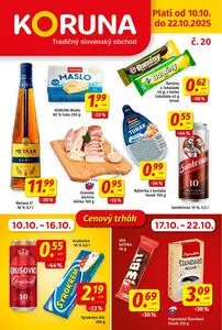 Propagačné noviny KORUNA, platné od 2025-10-10 do 2025-10-22.