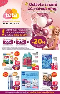 Propagačné noviny teta, platné od 2025-10-13 do 2025-10-22.