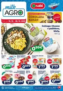 Propagačné noviny milk AGRO, platné od 2025-10-15 do 2025-10-28.