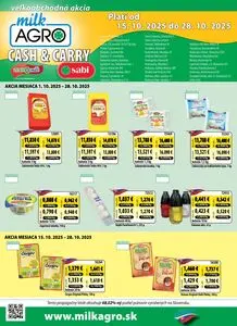 Propagačné noviny milk AGRO, platné od 2025-10-15 do 2025-10-28.