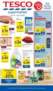 Propagačné noviny TESCO, platné od 2025-10-22 do 2025-10-28.