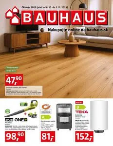Propagačné noviny BAUHAUS, platné od 2025-10-06 do 2025-11-02.