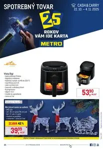 Propagačné noviny METRO, platné od 2025-10-22 do 2025-11-04.