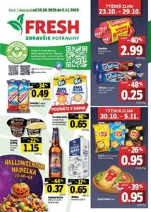Propagačné noviny FRESH, platné od 2025-10-23 do 2025-11-05.