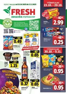 Propagačné noviny FRESH, platné od 2025-10-23 do 2025-11-05.