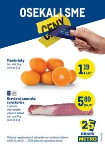 Propagačné noviny METRO, platné od 2025-11-06 do 2025-11-09.